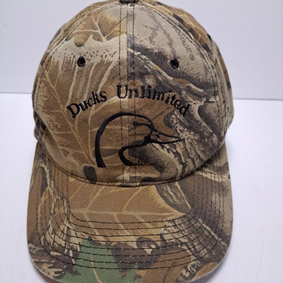 Ducks Unlimited Camo Adjust Strapback Hat Outdoors Hunting Embroidery Logo - Picture 2 of 10